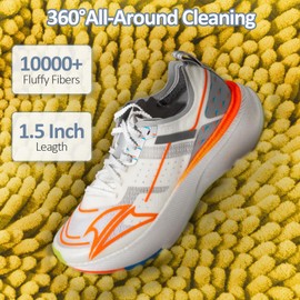 Shoe Washing Machine Bag, 360° Wrap-around Cleaning Laundry Bags with 2 Adjustable Shoe Trees, Reusable Wash Bag Lockable Zipper with Fluffy Fibers for Sneaker Gym Shoe