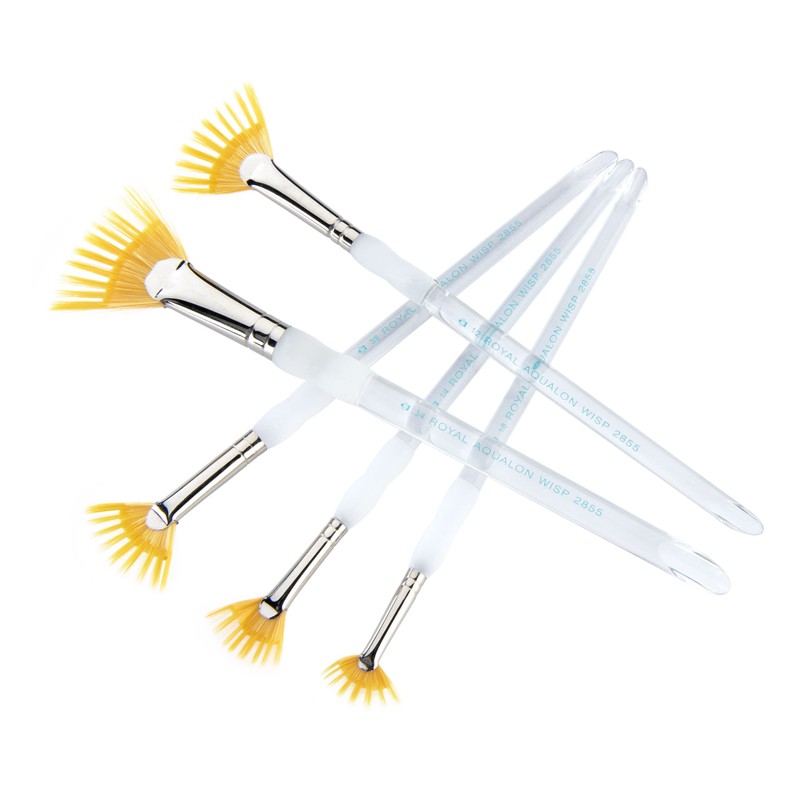 Royal and Langnickel Aqualon Wisp Fan Brush Set (Pack of