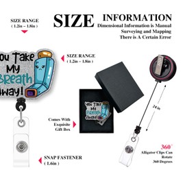 Cusrtyh,You Take My Breath Away,Funny Inhaler Retractable Badge Reel，Gift for Lung Respiratory Therapist Nurse Doctor Student，Funny Badge Reels Retractable