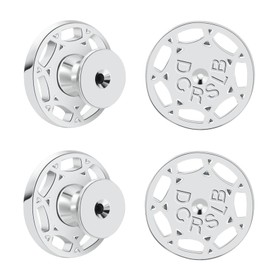 Earring Backs, DCRSLB Durable Round Shape Earrings Backs for Studs Locking EarBacks Lifter Backings for Droopy Ears Large Earring Backers for Heavy Earrings Backstops,White Gold