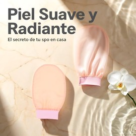 FOMIYES Guante Exfoliante de Seda Guante Exfoliante Corporal Exfoliante Profundo Eliminación de Piel Muerta Exfoliante Corporal para Hombres Y Mujeres Rosa