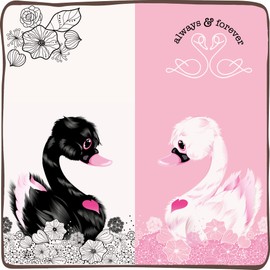 NICI Cuddly Toy Cushion Love Swan Black 30 x 30 cm Square I Cuddly Cushion Swan for Boys, Girls & Babies I Fluffy Plush Toy Cushion - 48275