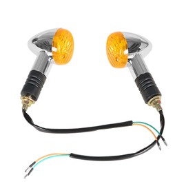 waltyotur 2x Chrome Amber 12V Turn Signal Lights Front Rear Blinker Indicator Lights Replacement for Honda Kawasaki Suzuki Yamaha Motorcycle