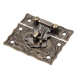 uxcell Wood Case Chest Box Rectangle Clasp Closure Hasp Latches Bronze Tone 51 x 42mm