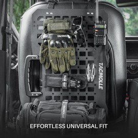 TACMOLLE Portable Rigid MOLLE Panel, Tactical Car Back Seat Organizer with Handle, Heavy Duty Car Storage Organizer for Modular Storage, Universal MOLLE Panels for Vehicles Car Truck Mount Rack