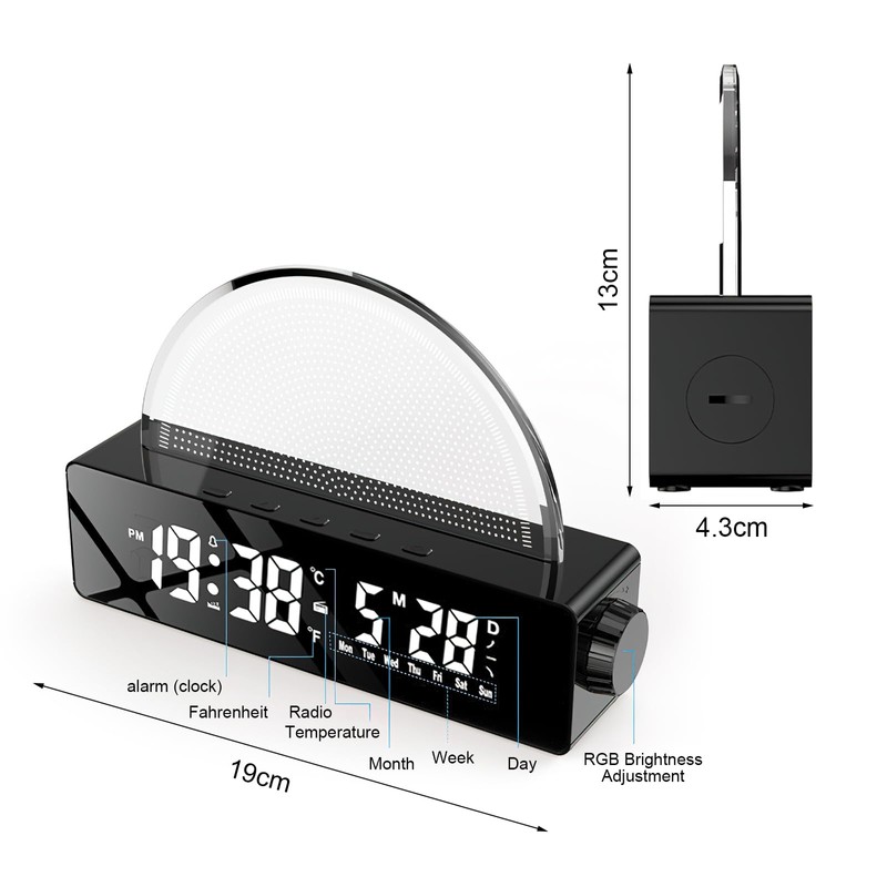 Digital Alarm Clock, Alarm Clock Light with USB Charging Function,