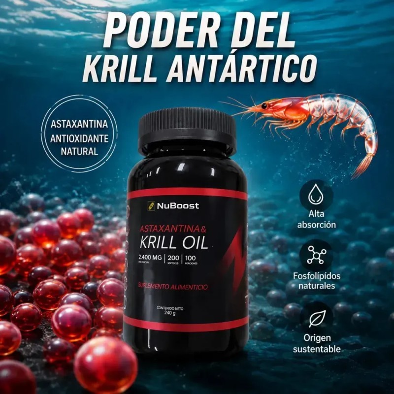 Omega 3 Krill Oil Astaxantina 2000mg 200 Capsulas Plus
