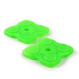 Arctic Zone Interlocking Ice Bricks - (2-Pack) Double-Sided Ice Bricks - Snaps Onto Container Lids - Green