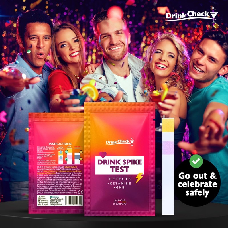 DrinkCheck Drink Safety Test Strips, 10 Tests – Detect Harmful