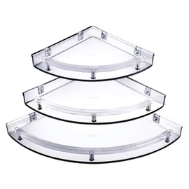 Drizzle Bathroom Corner Shelf Super Clear, Corner Shelves Unbreakable - One Set (3 Pieces)
