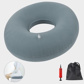 JHY Hemorrhoids Seat Cushion, Polyester, Inflatable Seat Cushion, Orthopaedic Round Cushion, for Hemorrhoids, Coccyx Pain, Pregnancy
