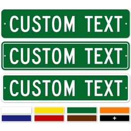 Custom Street Sign, Road Sign, Address Sign, 8 Colors, Reflective Option, Mounting Options, 4x18 Inch, Thick Rust-Free AlumaBond, USA Made by My Sign Center, (Suffix)