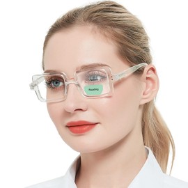 OCCI CHIARI Bifocal Reading Glasses with Clear Top,Blue Light Blocking Transition Readers Women 1.0 1.5 2.0 2.5 3.0 3.5(100+ Clean)