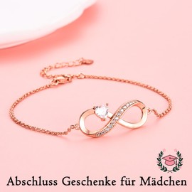 PDTU Graduation Gift, Bracelet Infinity Sign Graduation Gift for Girls, Graduation Gifts for Graduation Gifts for Graduation, Bachelor Master for Girls, Teenagers, Daughter, Granddaughter, Girlfriend, Rose Gold