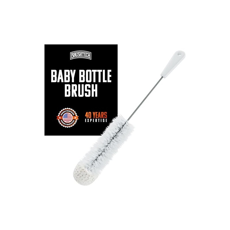 BRUSHTECH – Brushtech Foam-Tipped Baby Bottle Brush – White, Set