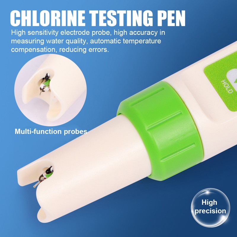 Chlorine Testing Pen 4-in-1 Water Chlorine Content Measuring Pen Swimming