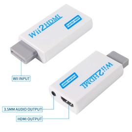 Aokin Wii to HDMI Converter, Wii to HDMI Adapter 1080P 720P Output Video with 3.5mm Audio Jack, fit for Wii Connect HDTV, Monitor - Supports All Wii Display Modes