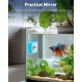 Pawfly Magnetic Aquarium Glass Cleaner Fish Tank Magnetic Brush with Mirror, 1.5 Inch Mini Fish Tank Glass Cleaner Cleaning Tool for 2/5 Inch Thick Aquarium up to 10 Gallons (Non-Floatable)