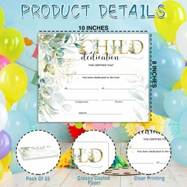 Baptism Certificates, Baptism Certificates for Church, Child Dedication Certificates, Greenery Certificates for Baptism Supplies for Kids Boy Girl, Certificates of Recognition dd18
