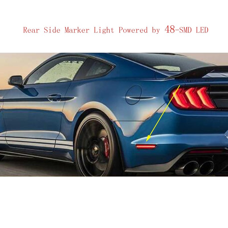znakeauto 2x Clear Lens Red Full LED Rear Side Marker