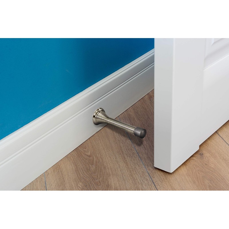 Design House 181701 Spring Door Stop, 10-Pack, Satin Nickel