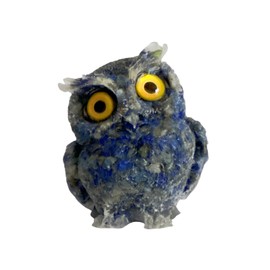 XYLIBLLA Hand-Carved Natural Crystal Owl Statue Owl Decor ，Blue Owl Figurine, Animal Figurines Desk Decor and Owl Gifts for Women（Blue Lapis Lazuli）