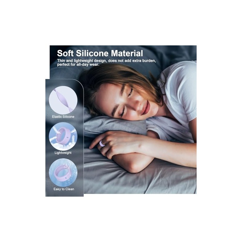 8 Pack Ultra-Thin Silicone Ring Covers for Oura Ring