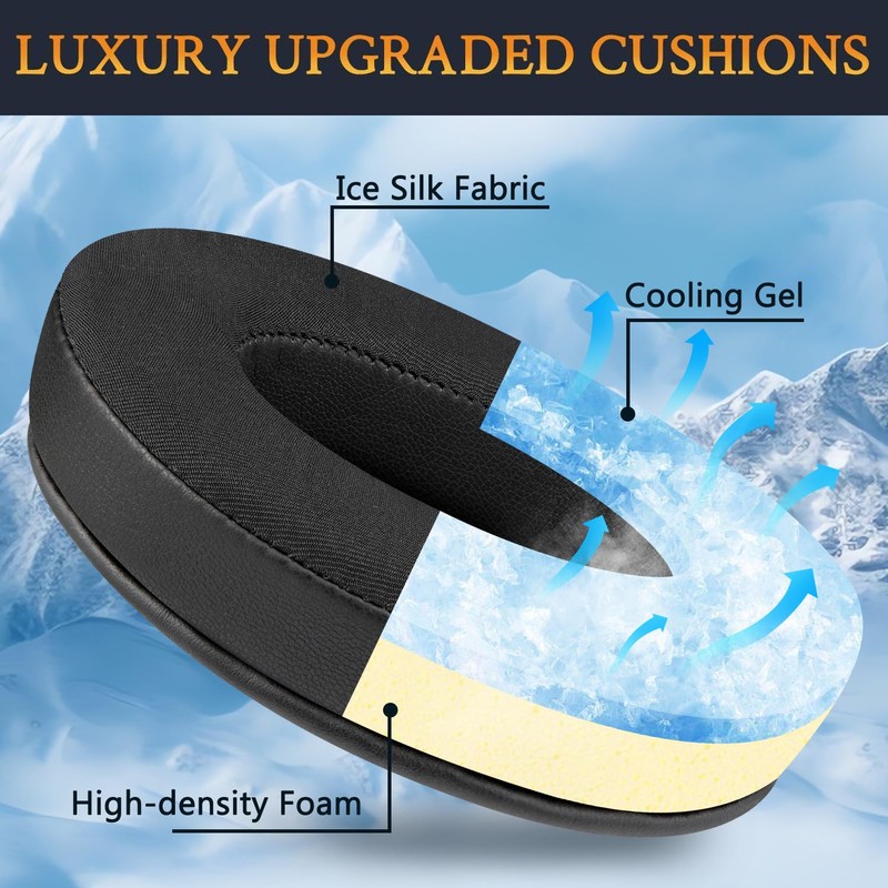 SOULWIT Cooling Gel Replacement Ear Pads for HyperX Cloud 1/I/2/II/3/III/Pro/Core/Alpha/Alpha