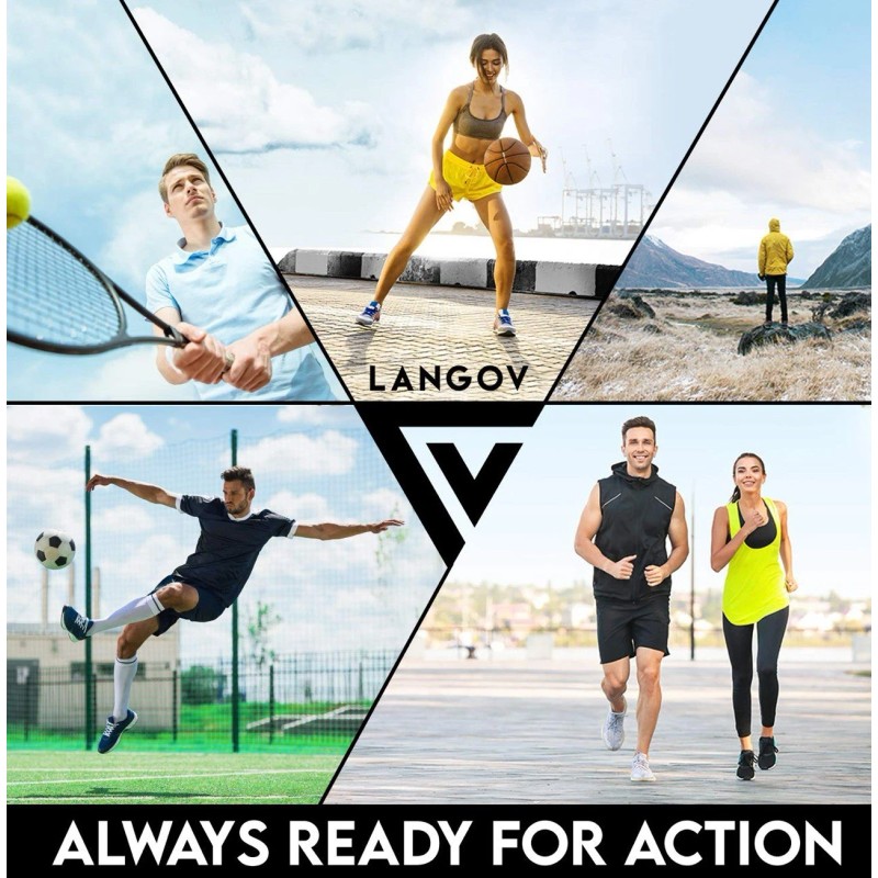 Langov Ankle Brace Compression Sleeve Ankle Unisex Compressor Brace Pair