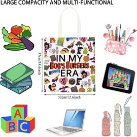 JTOUK Cartoon Tv Show Merchandise Burgers Inspired Gift In My Bob Era Tote Bag Animated Tv Show (Burger Tote EU)