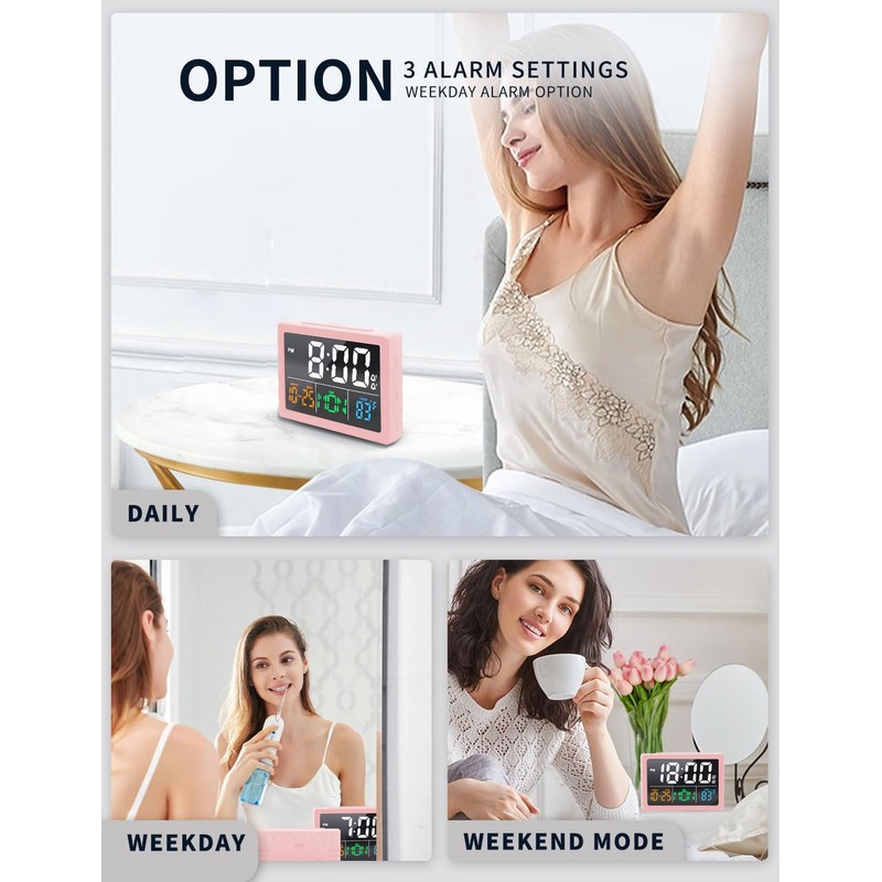 Digital Alarm Clock, with 5.5" Large LED Time Display, Adjustable
