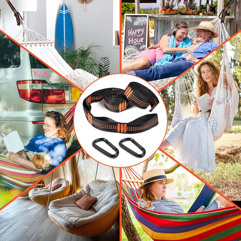 Vicloon 2pcs Hanging Rope, 2M Hammock Swing Straps Polyester String