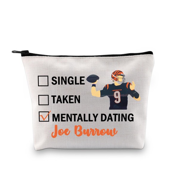 PYOUL Football Themed Gift Mental Dating Joe Burrow Makeup Bag Burrow Fan Cosmetic Bag Joe Burrow Merch, Mental Date Joe Burrow B