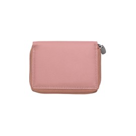 Josephine Osthoff Women's Leather Large Wallet with Zip Small Wallet Men's Credit Card Holder RFID Protection Wallet with Coin Compartment (926), Wild rose, coin purse