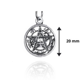 EMPATHY JEWELS Tetragrammaton Pendant 925 Sterling Silver Lucky Charm and Protective Pendant Pentagrama Pendant for Men and Women Pendant Made of Silver in Three Sizes 15-25 and 30 m Diameter,
