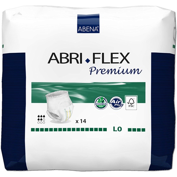 Abena Abri-Flex Premium Protective Underwear, L0, 14 Count