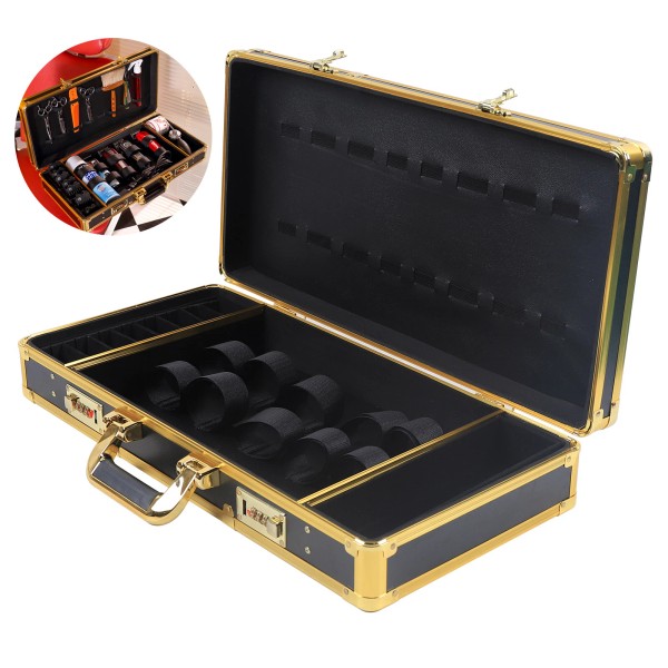 Unbranded Barber Salon Travel Case Lock Attache Combs Tool Box