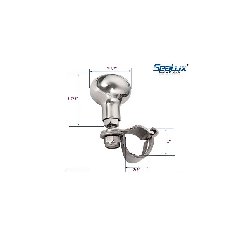 SeaLux Marine Boat Steering Wheel Turning/Control Knob/Suicide Knob -1-1/2" Grip