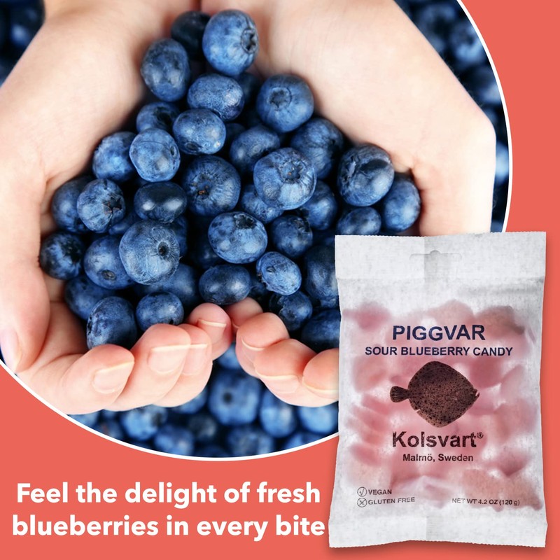 Kolsvart Sour Blueberry Piggvaren, 4.2 OZ