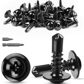 TXXATX Self-Tapping Screws Metal M4.2 x 13 mm Pack of 60 Self Tapping Screws 410 Stainless Steel Drilling Screws with Screwdriver Bit Metal Screws Self-Tapping for Furniture Wood Boards