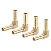 sourcing map 4 pieces 6 mm barbed brass 90° angle