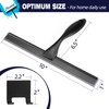 Shower Squeegee, 10-Inch Matte Black Squeegee, All-Purpose Stainless Steel Squeegee