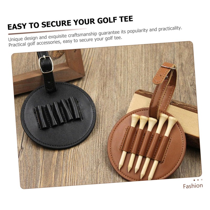 Mikinona Portable Leather Golf Tee Holder Bag Durable Golf Accessories