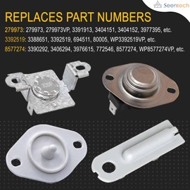 279973 & 3392519 & 8577274 Dryer Thermostat & Thermal Cut-off Fuse Kit and Thermistor Control and Thermal Fuse