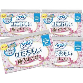 Sophy Hadaomomi, Ultra Thin Slim, For Many Day-to-Regular Days, 8.3 inches (21 cm), No Wings, 27 Sheets x 4 Pieces Set