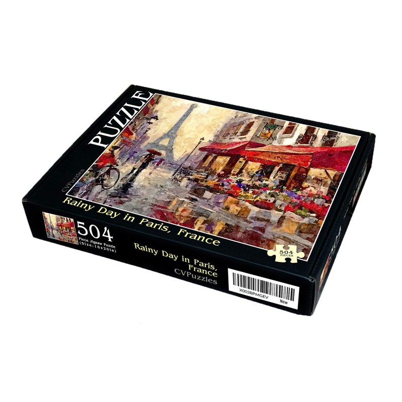 CVPuzzles Rainy Day in Paris, France 504 Piece Jigsaw Puzzle