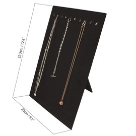 igadgitz home U7090 Velvet Necklace Stand Necklace Board Chain Stand (10 Hooks) - Black - 2pcs