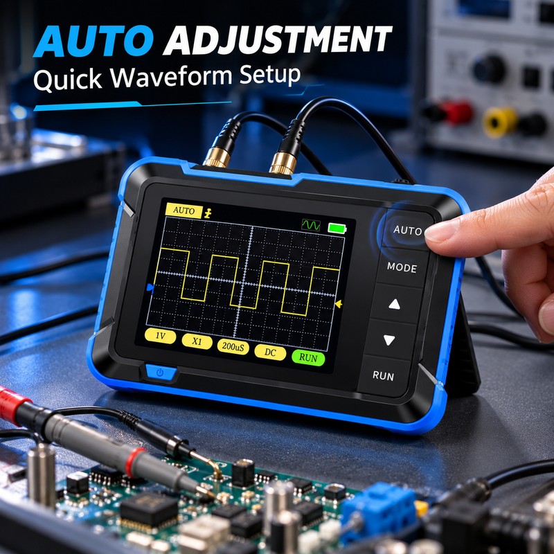 Mini Handheld Digital Oscilloscope for Electronics Testing – 2.8-Inch Display