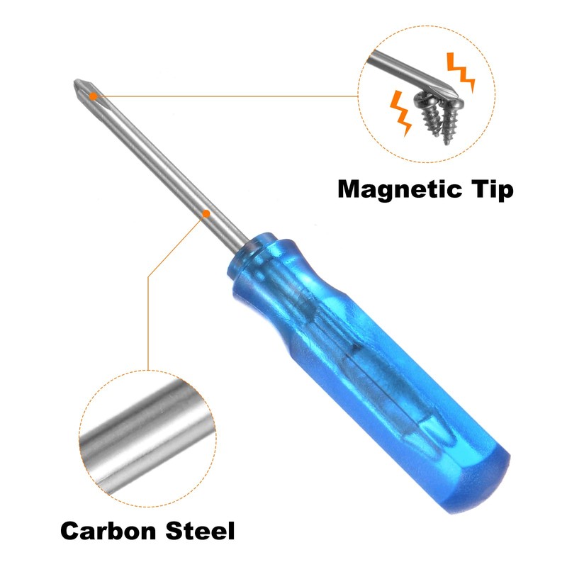 sourcing map 2Pcs PH0 Mini Phillips Screwdriver 1.5mm Magnetic Cross