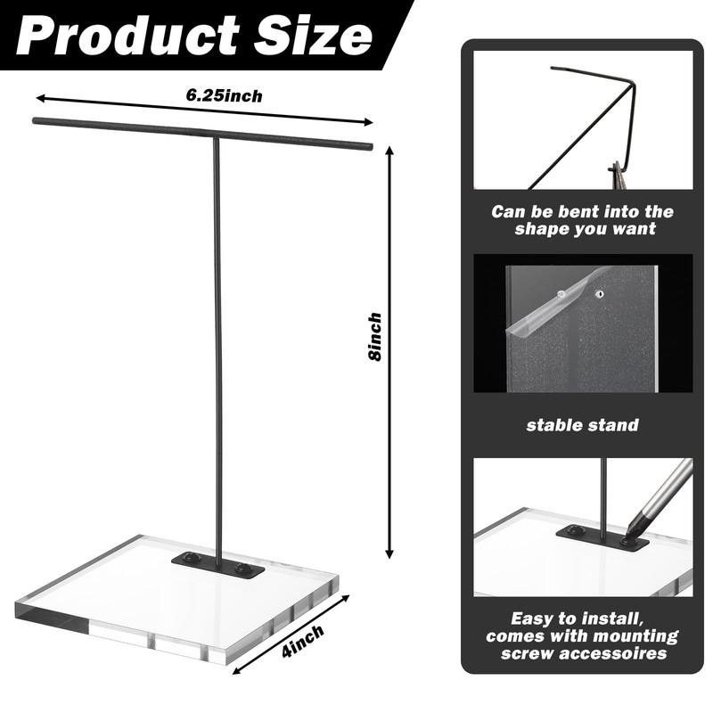 RattanView 2 Pcs Metal Artifact Display Stand with Acrylic Base